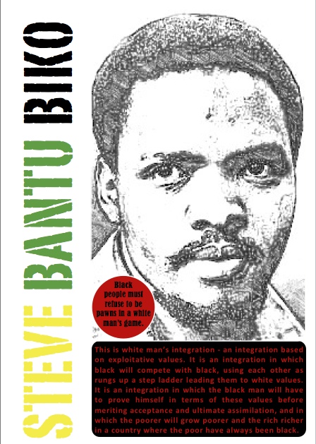 image of Steve Bantu Biko with quotes from I Write What I Like